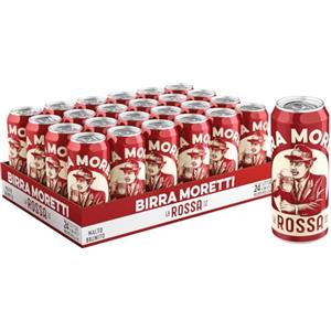 Birra Moretti La Rossa, Cassa con 24 Lattine da 50cl, Birra Bock a Bassa Fermentazione, Gusto Morbido e Pieno con un Retrogusto di Caramello e Liquirizia, Gradazione 7,2% Vol
