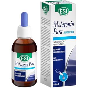 ESI - Melatonin Pura Junior, Integratore Alimentare di Melatonina Per Bambini, in Gocce, Senza Glutine, Senza Zuccheri e Vegan, Favorisce il Sonno, 40 ml