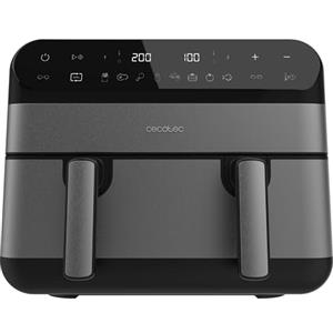 Cecotec Friggitrice ad Aria senza Olio Air Fryer 9L Cecofry Advance 9000 Full Inox. 2800W, 2 Vaschette 4.5L Parete Divisoria, Sync, 8 Menu, Temp 30-200°C, PerfectCook, Acciaio Inossidabile, Pannello