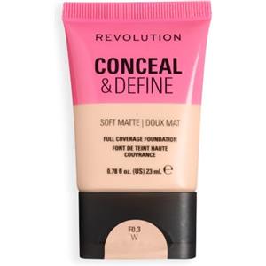 Revolution Beauty London Revolution Conceal & Define Soft Matte Tube Foundation, F0.3W