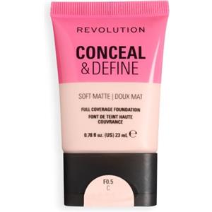 Revolution Beauty London Revolution Conceal & Define Soft Matte Tube Foundation, F0.5C