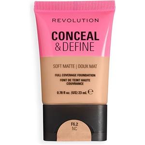 Revolution Beauty London Revolution Conceal & Define Soft Matte Tube Foundation, F6.2NC