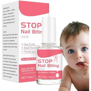 Generico Smetti Mangiarti Unghie, 15ML Smalto Anti Mangiarsi Unghie Per Bambini Adulti, Smalto Sicuro Impedisce Mangiarsi Unghies, Trattamento Anti Mangiars Unghies Asciugatura Rapida, Per Cura Personale