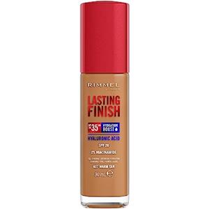 Rimmel London Lasting Finish 35 Hour, fondotinta, lunga durata, idratante, formula vegana, copertura totale, 30 ml, 407 Warm Tan