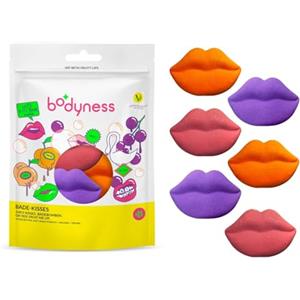 BODYNESS CRAZE BODYNESS Bath Kisses - 6 bombe da bagno a forma di labbra, palline da bagno per la cura e il relax della pelle con burro di cacao e profumo, 6x 40g