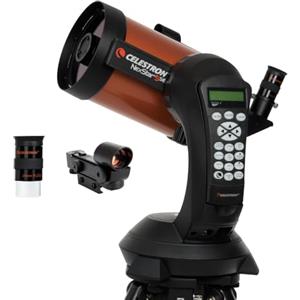 Celestron 11036 NexStar 5SE Telescopio Schmidt-Cassegrain computerizzato con montatura GoTo automatica, tecnologia SkyAlign e treppiede in acciaio, nero/arancio