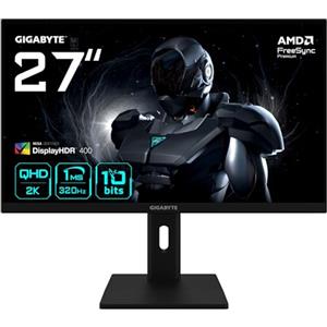 Gigabyte G27Q3 Monitor Gaming 27" 2K QHD - 2560 x 1440, 320Hz, 1ms, 350 cd/m², FreeSync Premium, Display HDR400, HDMI 2.0, DisplayPort 1.4