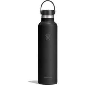 Hydro Flask - Standard Flex Cap 710 ml (24 oz) Bottle - Acciaio Inox, Ermetico, Compatibile con Portabicchieri - Isolato Freddo 24 Ore & Caldo 12 Ore - Black