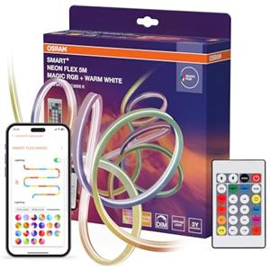 OSRAM SMART WIFI NEON FLEX Striscia LED 5m MGC RGB TW RC | Smart+ Wifi Neon Flex, Ambient Mood Light, Bianco, dia, 30000 h, confezione da 1