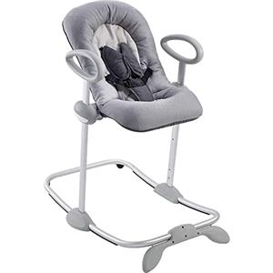 BÉABA - Sdraietta Up&Down III, Dondolo per Neonato e Bambini, Regolabile in Altezza, 3 Posizioni d'Inclinazione, Cinture di Sicurezza, Gregio