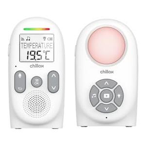 CHILLAX - Baby monitor Audio CB260 - DECT - Schermo LCD - VOX Mode & Eco - Sensore temperatura con alert - Indicatori suono - Portata 340m - Luce notturna & 5 ninnenanne - Autonomia 13h - WalkieTalkie