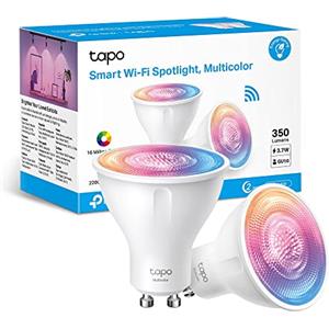 Tapo L630 Lampadina WiFi Intelligente LED Smart GU10 2-Pack, RGBW Multicolore, 16 Milioni di Colori, Amazon Alexa, 350 Lumen, 3.7W, Risparmio Energetico, Confezione da 2 Pezzi