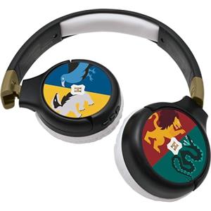 Lexibook - Warner Harry Potter - Cuffie Bluetooth 2-in-1 - Stereo senza fili cablato, cassaforte per ragazzi, pieghevole, regolabile, nero/grigio, HPBT010HPLXB