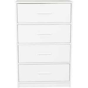 hjh LIVING Cassettiera a 4 cassetti ESTORIA 58x30x91,5 cm Cassettiera in stile scandi per ufficio camera da letto soggiorno, bianco