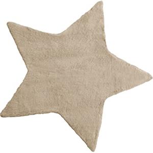 Baroni Home Tappeto a Pelo Lungo, Tappeto per Bambini Morbido, Tappeto Bambini Cameretta, Tappeto in Pelliccia Ecologica Morbido, Stella Beige, 90X90 cm
