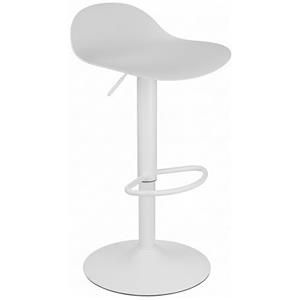 Baroni Home Sgabello Girevole con Altezza Regolabile, Fondo Antigraffio e Poggia Piedi, Per Cucina, Ristorante e Bar, Leggero e Montaggio Facile, 40x40x64-86 cm, 1 Pezzo, Bianco
