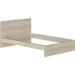 Iconico Home MIK Struttura Letto Matrimoniale con testiera portaoggetti, Legno Composito, Rovere, 160x200 cm