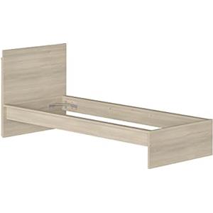 Iconico Home MIK Struttura Letto Singolo con testiera portaoggetti, Legno Composito, Rovere, 90x200 cm