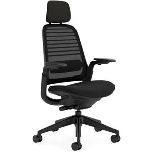 Steelcase Sedia da ufficio ergonomica: Series 1, con Poggiatesta, Onyx | Braccioli 4D, ruote universali, materiali premium, fino a 150 kg e 190 cm, comfort della seduta
