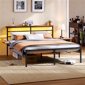 Yaheetech Letto Matrimoniale 160 × 200 cm in Metallo