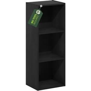 Furinno PASIR Libreria 3 Ripiani, Libreria con Ripiani Aperti, per Soggiorno, Camera da Letto, Home Office, Darkwood