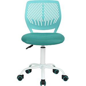 MEUBLE COSY Sedia da Ufficio Ergonomica, Sedia Scrivania Girevole Regolabile in Altezza, Senza Braccioli, con Ruote per Computer, Studio e Cameretta, Turchese