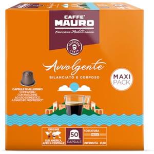CAFFE MAURO TORREFAZIONE Caffè Mauro Torrefazione miscela Avvolgente - intensità 8/10-50 Capsule ALLUMINIO - Compatibili con le Macchine ad uso domestico Nespresso®*