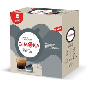 Gimoka, Espresso Deciso, Intensità 13/13, 50 Capsule Compatibili con Sistema Nespresso, Tostatura Prolungata, Caffè Forte e Corposo con Note di Cacao Amaro e Legni Pregiati