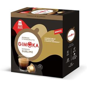 Gimoka - Miscela Espresso Sublime, Intensità 9/13, 50 Capsule in Alluminio Compatibili con Sistema Nespresso, Caffè Morbido con Sentore di Mandorle e Tostatura Media Chiara