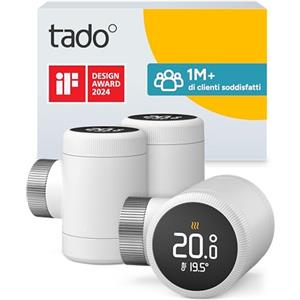 tado° termostato intelligente X - Trio Pack, controllo del riscaldamento tramite app e smart speaker (Alexa, Siri, Google Assistant), installazione fai da te