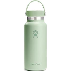 HYDRO FLASK - Wide Mouth Bottiglia d'acqua da 946 ml (32 oz) - Acciaio inossidabile con isolamento sottovuoto e coperchio a prova di perdite e rivestimento in polvere - Aloe