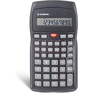 OSAMA - Calcolatrice Scientifica con 56 Funzioni e Batteria Inclusa (1xL1130) per Scuola, Università e Ufficio, 10 Cifre in Mantissa e 2 in Esponente con Custodia Rigida Scorrevole, 9,6x2x16,3cm, Nero