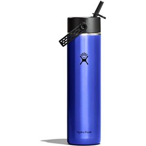 Hydro Flask - Lightweight Wide Flex Straw Cap Bottle 710 ml (24 oz) - Acciaio Inox, Ermetico con Cinghia - Isolato Freddo 24 Ore - Sapphire Blue