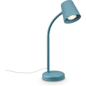 BRILONER - Lampada da comodino, lampada da scrivania orientabile, lampada da tavolo GU10 per ufficio con interruttore a cavo, lampada da lettura, 9W, 130x385mm (DxA), metallo, blu