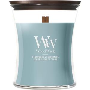 WoodWick Candela profumata | Candela a clessidra media | Cedarwood & Ocean Moss | Regali perfetti per donne
