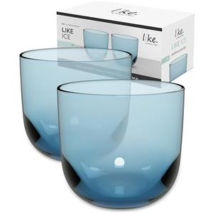 Villeroy & Boch like. by Villeroy & Boch - Like Ice bicchiere da acqua, set 2 pz., vetro colorato blu ghiaccio, capacità 280ml