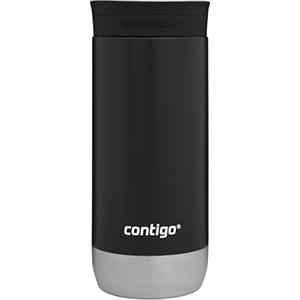 Contigo Huron 2.0 Snapseal Tazza Termica| Tazza da viaggio in acciaio inossidabile | Tazza thermos caffe | Tazza da caffè da asporto con coperchio facile da pulire senza BPA | Licorice | 470 ml