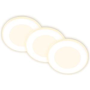 BRILONER - Set di 3 faretti LED da incasso 230V con funzione luce notturna, superfici e anelli commutabili separatamente, funzione memoria, 68mm, 93x30mm, bianco