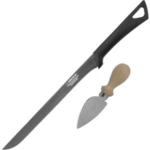 Fackelmann Set Coltelli 2 Pezzi per Formaggi Duri e Salumi, Coltello a Goccia per Grana e Formaggio Stagionato, Affettasalumi Lama 25.5 cm in Acciaio Inox, Utensili da Taglio di Precisione