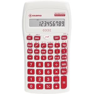 OSAMA - Calcolatrice Scientifica 56 Funzioni, 10 Cifre Mantissa e 2 Esponente, Cose per la Scuola con Custodia Scorrevole Valida per Esami di Stato - Materiale Scolastico per Back to School, Rosso