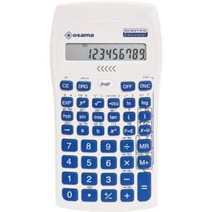 OSAMA - Calcolatrice Scientifica 56 Funzioni, 10 Cifre Mantissa e 2 Esponente, Cose per la Scuola con Custodia Scorrevole Valida per Esami di Stato - Materiale Scolastico per Back to School, Blu