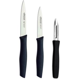Arcos Series Nova - Set Coltelli Da Paring - Lama In Acciaio Inox Nitrum - Manico Polipropilene Colore Nero