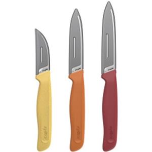 Zyliss Classico Coltelli da Cucina (3 Pezzi), Coltello Spelucchino Curvo e Spelucchino Seghettato, Set di Coltelli da Cucina Professionali, Acciaio Inossidabile, Lame Affilate, Coltello per Vedura