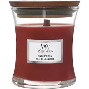 WoodWick Candela profumata Hourglass media con stoppino crepitante | Cannella Chai | Durata della fragranza: fino a 20 ore