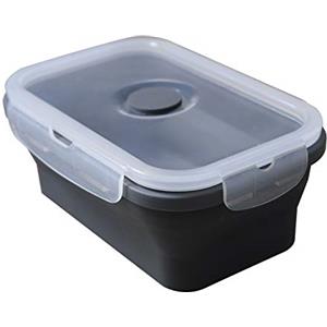 Fackelmann Contenitore Lunch box universale in silicone per conservazione, cottura, porta pranzo, 540 ml. Salvaspazio 16,5x10,5x6,5cm (colore: grigio), quantità: 1 pezzo