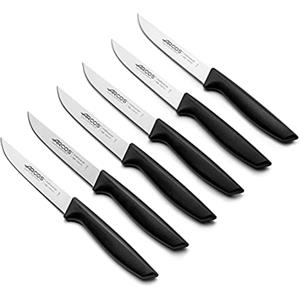 Arcos Set Coltelli in Acciaio Inossidabile Nitrum con Lama da 200 mm - Coltello Professionale per Pelare Frutta e Verdura, Manico Ergonomico in Poliossimetilene con Lama da 110 mm - Nero, Universal