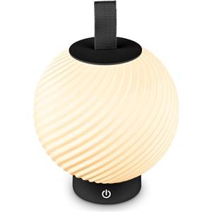 Briloner - Lampada da tavolo senza fili LED IP44 con controllo touch, dimmerabile, luce bianco caldo, batteria sostituibile, lampada da scrivania senza fili, comodino, 18 x 25 cm, Nero