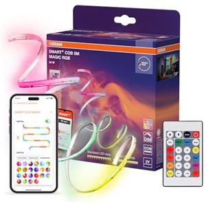 OSRAM SMART WIFI COB Strips 5m con MAGIC RGB | Smart+ Wifi COB, Ambient Mood Light, Bianco, dia, 30000 h, confezione da 1