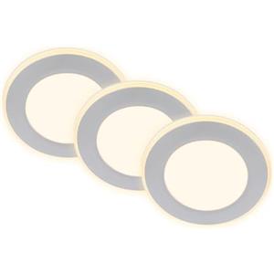 Briloner - Set di 3 faretti LED da incasso 230V con funzione luce notturna, superfici e anelli commutabili separatamente, funzione memoria, 93x30mm, cromo opaco