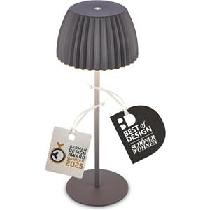 BRILONER - Lampada da tavolo senza fili IP44 con bordo luminoso, touch dimmer, lampada da scrivania ricaricabile, abat-jour a batteria, lampada da comodino ricaricabile, 14,5x36,5 cm, antracite